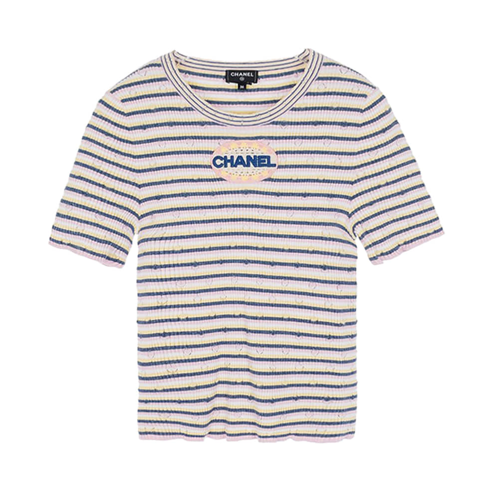 샤넬 리미티드 로고 멀티컬러 반팔티