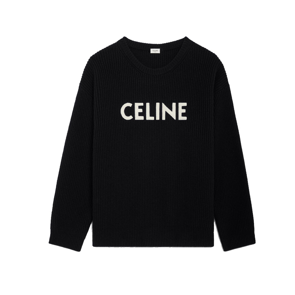 셀린느 리브드 오버사이즈 스웨터(블랙) (국내배송)