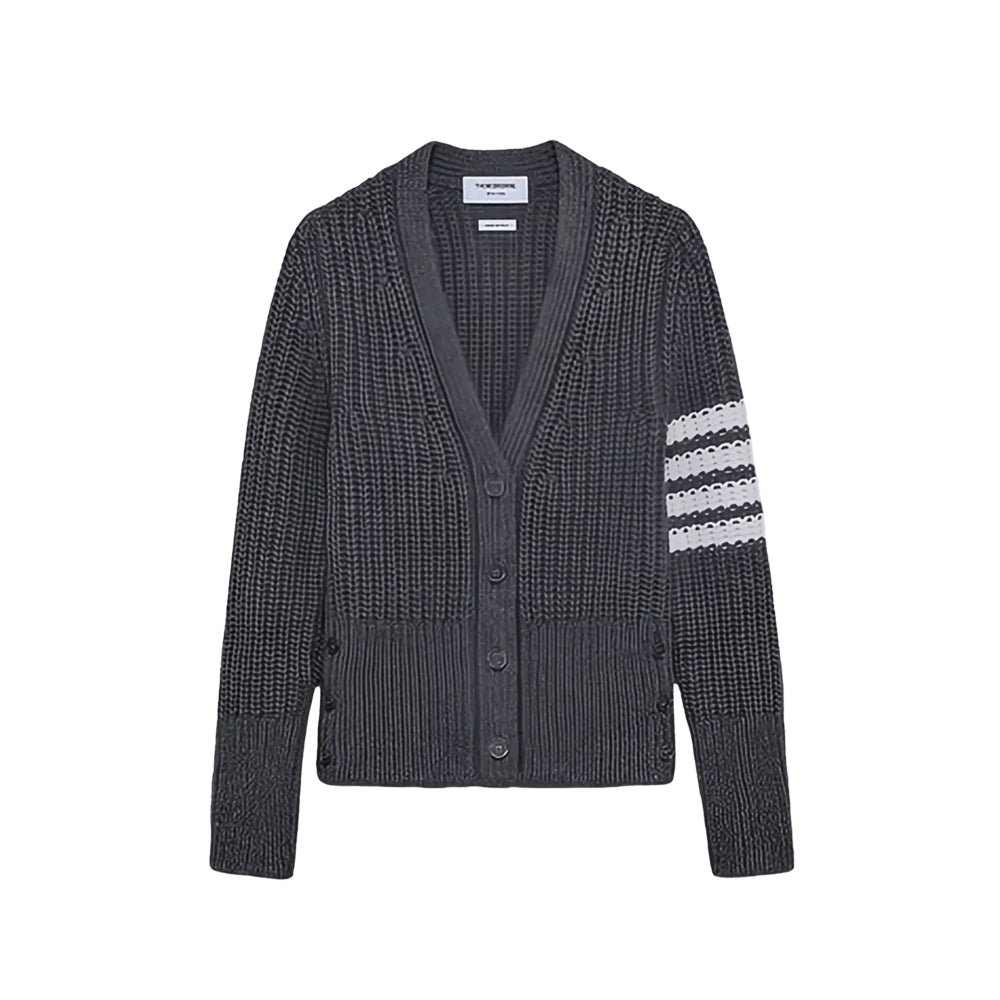 톰브라운 4바 스트라이프 브이넥 가디건 챠콜(국내배송)(당일배송)