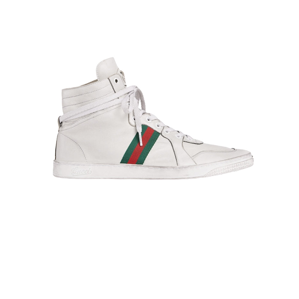 구찌 스트레치 하이탑 스니커즈 화이트