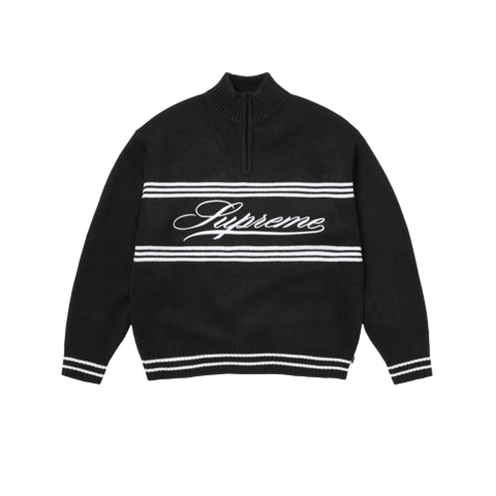 슈프림 스크립트 스트라이프 하프집 스웨터(3COLOR)