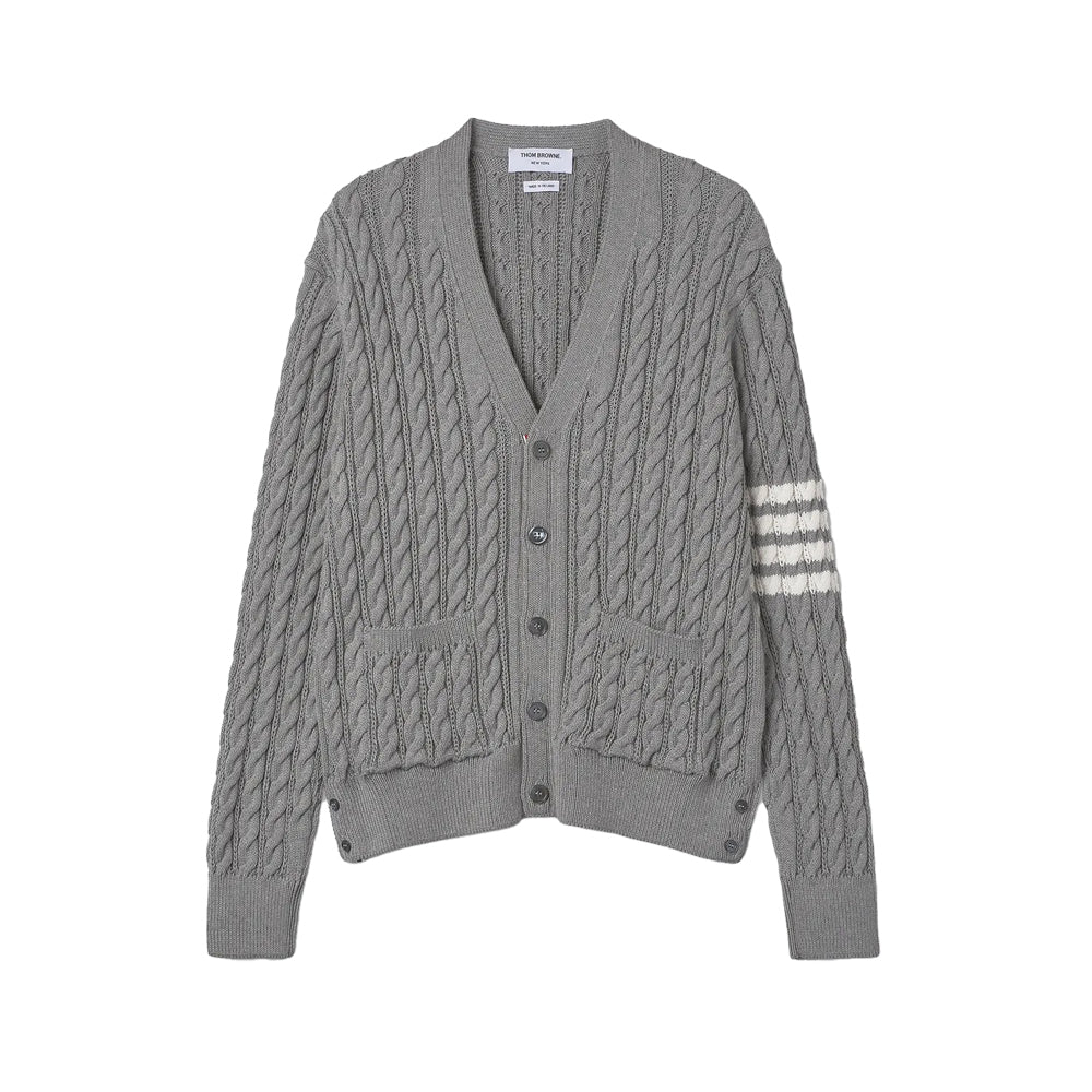 톰브라운 4바 케이블니트 브이넥 가디건(국내배송)(당일배송)(2COLOR)