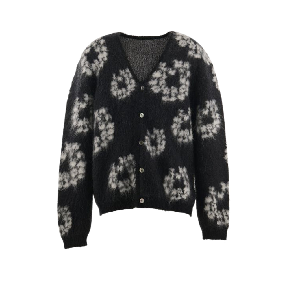 세인트마이클 X 데님티어스 모헤어 가디건 블랙