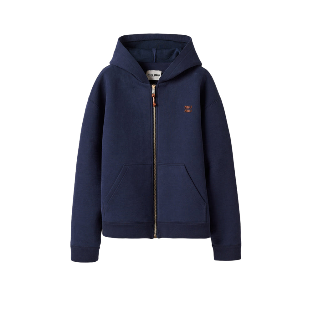 미우미우 저지 후드 자켓 네이비(국내배송)(당일배송)