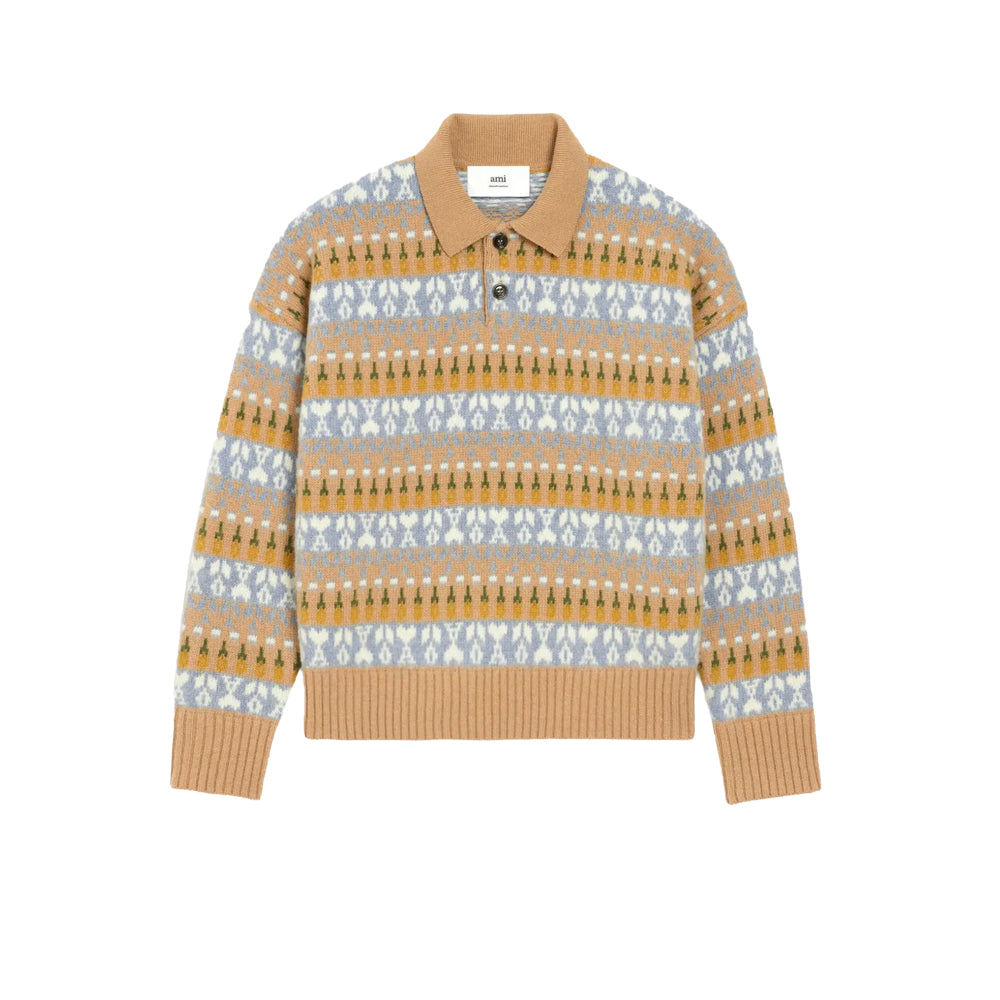 아미 파리스 페어 아일 자카드 폴로 스웨트셔츠(국내배송)(당일배송)