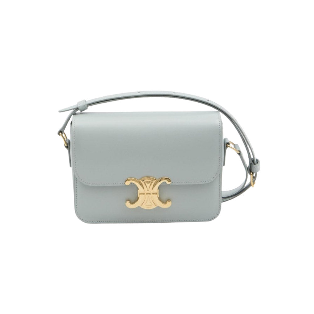 셀린느 트리오페 틴 숄더백 소프트블루