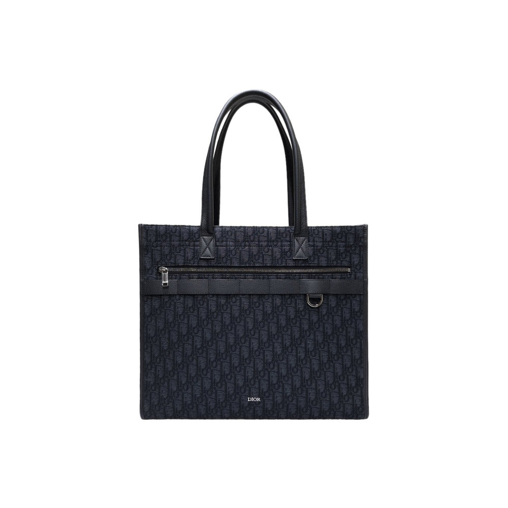 디올 라지 사파리 토트백 블랙 자카드