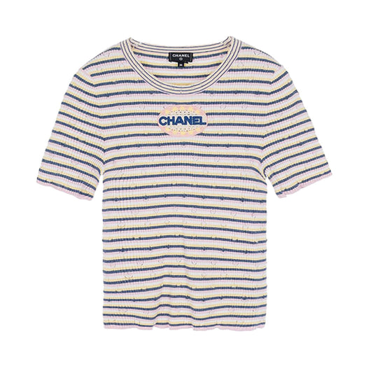 샤넬 리미티드 로고 멀티컬러 반팔티