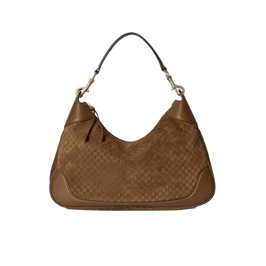 구찌 B 미디움 숄더백 브라운 스웨이드