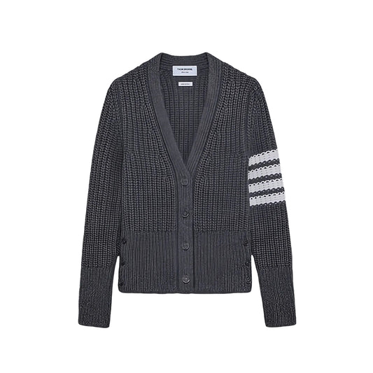 톰브라운 4바 스트라이프 브이넥 가디건 챠콜(국내배송)(당일배송)