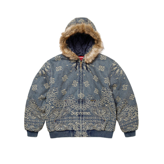 슈프림 반다나 자카드 데님 후드 워크자켓