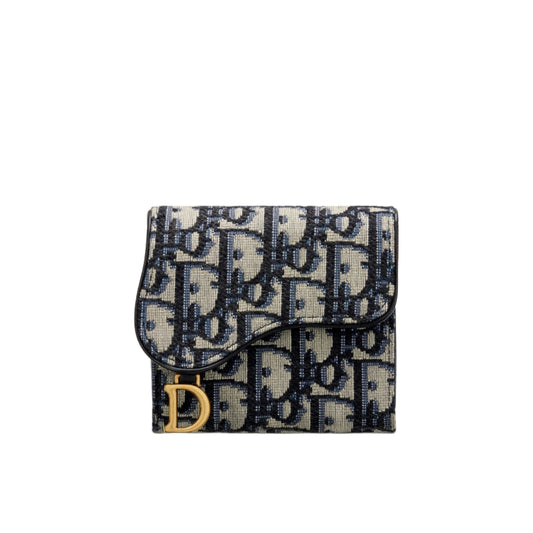 디올 새들 로터스 오블리크 자카드 지갑
