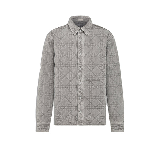 디올 까나쥬 코튼 트윌 오버셔츠 그레이