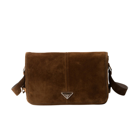 프라다 스웨이드 숄더백 코코아 브라운
