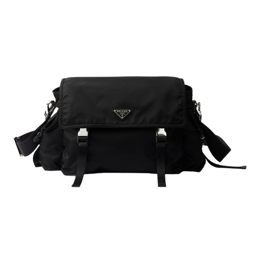 프라다 익스플로어 리나일론 앤 레더 백 블랙