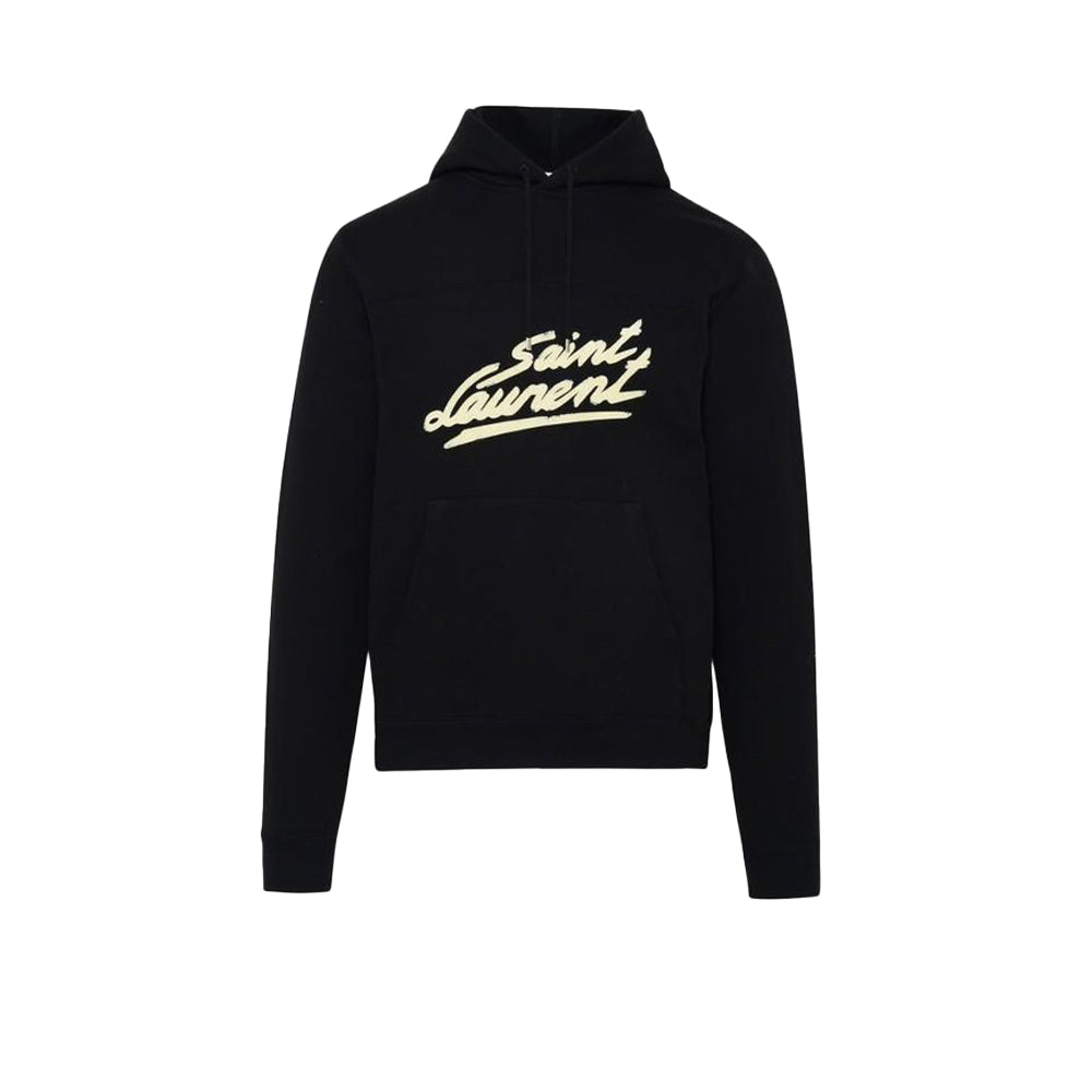 생로랑 로고 후디 블랙