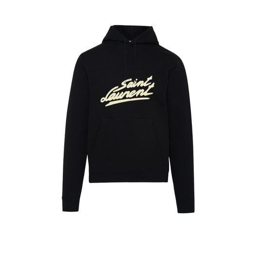 생로랑 로고 후디 블랙