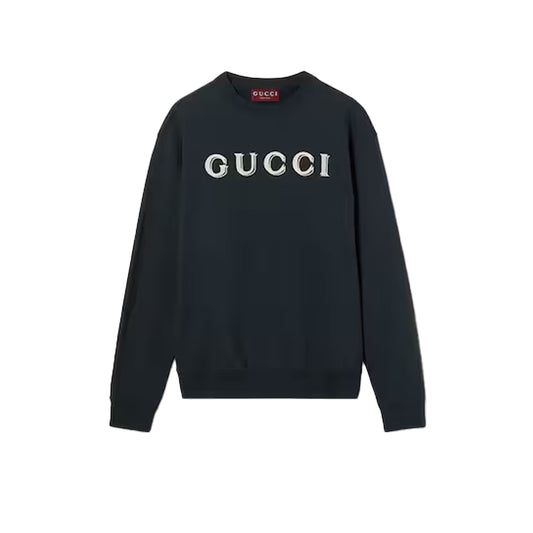 구찌 자수 코튼 저지 스웨트셔츠