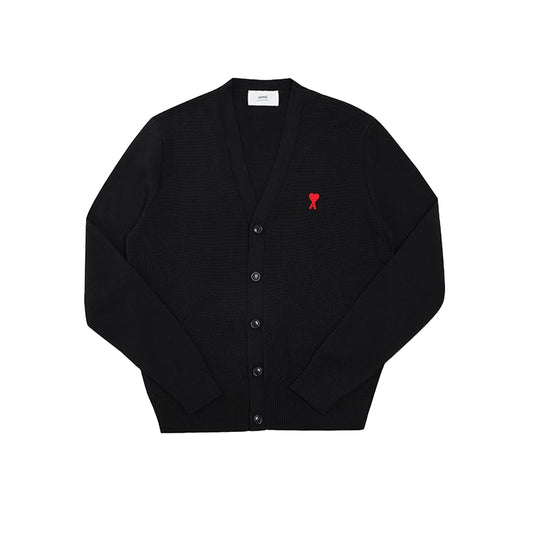 아미 스몰 하트로고 브이넥 가디건(국내배송)(당일배송)(3COLOR)