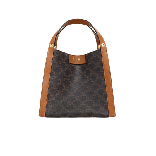 셀린느 스몰 큐브백 트리옹프 캔버스 앤 내츄럴 카프스킨 미엘