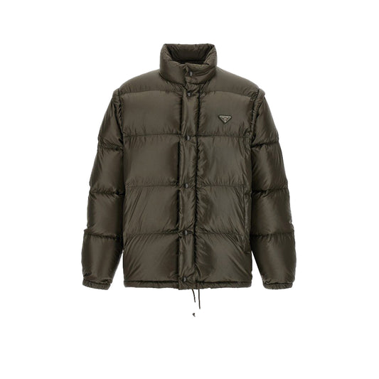 프라다 리나일론 퀼티드 구스다운 퍼퍼 자켓(소매분리가능)