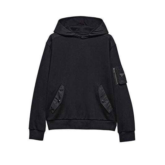 프라다 코튼플리스 리나일론 후드 블랙(국내배송)(당일배송)