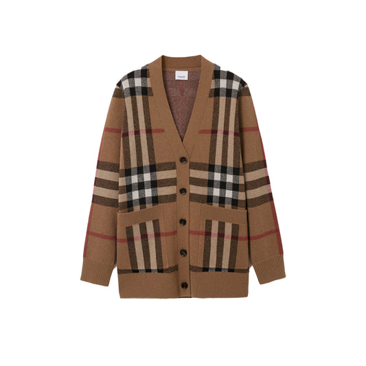 버버리 울 캐시미어 체크 가디건(국내배송)(당일배송)