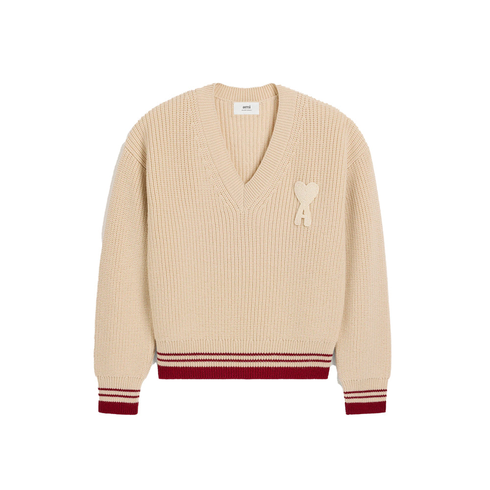 아미 드 꾀흐 칼리이 울 립 브이넥 스웨터(2COLOR)