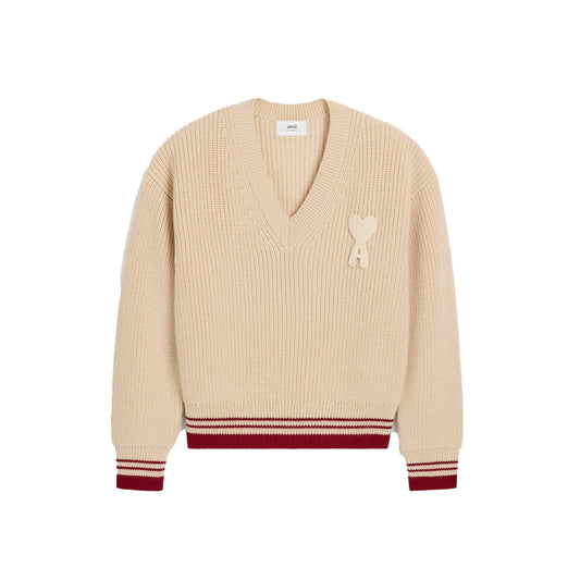 아미 드 꾀흐 칼리이 울 립 브이넥 스웨터(2COLOR)