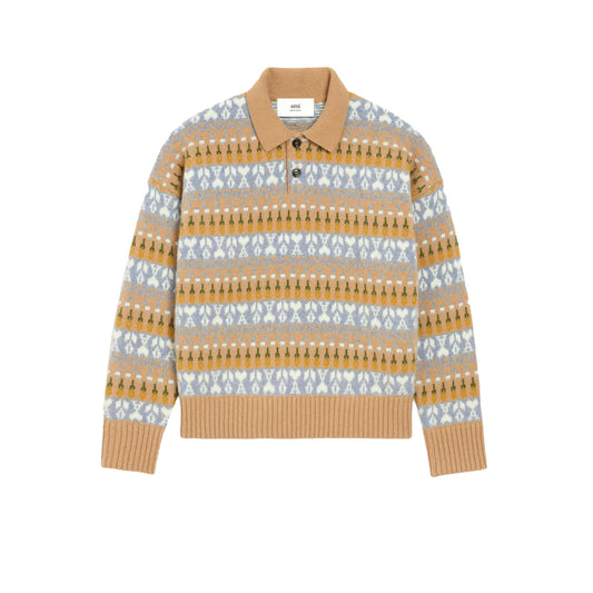 아미 파리스 페어 아일 자카드 폴로 스웨트셔츠(국내배송)(당일배송)