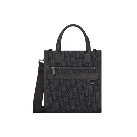 디올 사파리 노스사우스 토트백 블랙 자카드