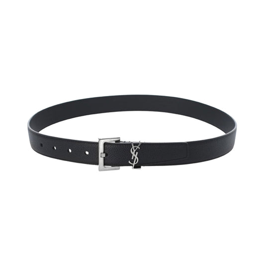 생로랑 YSL 모노그램 은장로고 버클 벨트