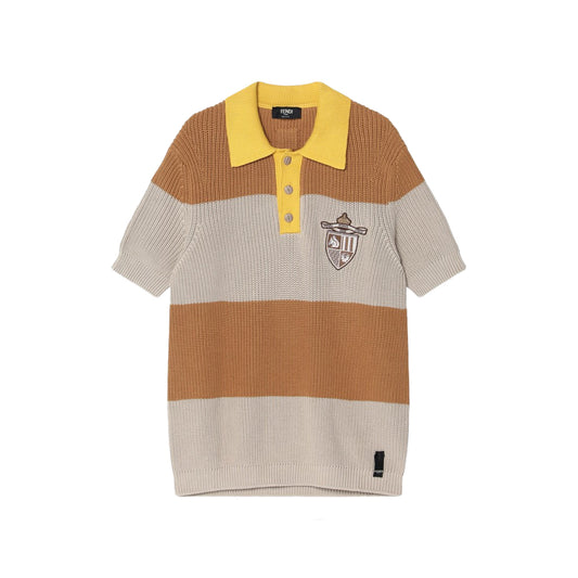 펜디 크레스트 자수 스트라이프 니트 폴로셔츠 (국내배송)