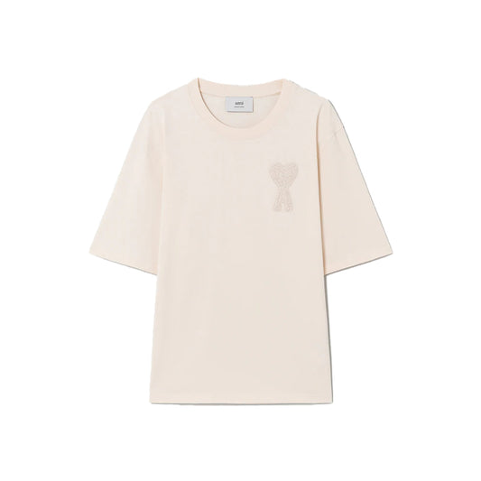 아미 하트 니트 패치 코튼 티셔츠 (국내배송)(2COLOR)