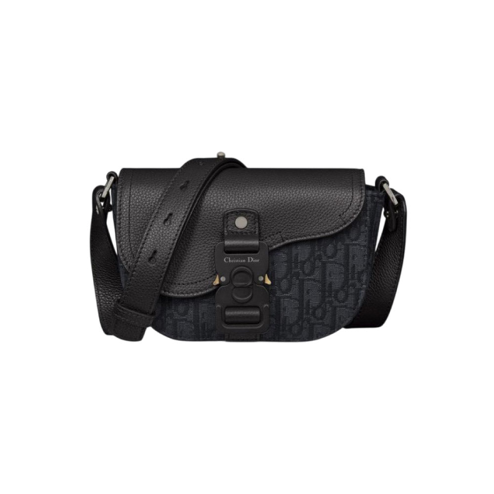 디올 새들 미니 플랩 메신저백 오블리크 블랙